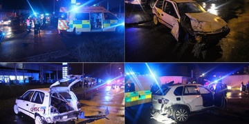 Testování závoďáku v noční Plzni skončilo nehodou tří aut