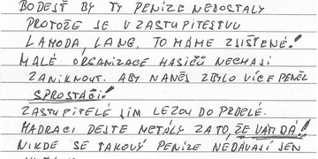 Ubožák napsal hasičům: „Že jste tam někde neuhořely!“