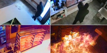 Muž s maskou zapálil pizzerii Turbo Pizza