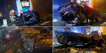 Auto postupně sešrotovaly dokonce dva vlaky