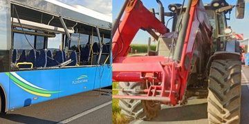 Traktor autobusu rozpáral bok