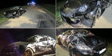 Se sportovním vozem se řidič několikrát převrátil přes střechu