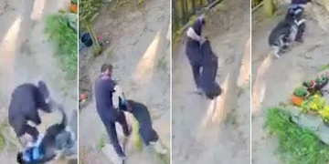 Zoufalé bolestné vytí k smrti vyděšeného psa, rány pěstmi, škrcení i kopance