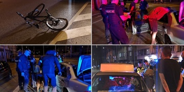 Na pervitinu ujížděl policii a srazil cyklistu