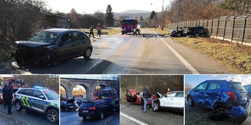 Mnoho dopravních nehod, v tuto chvíli zasahují záchranné složky na více místech