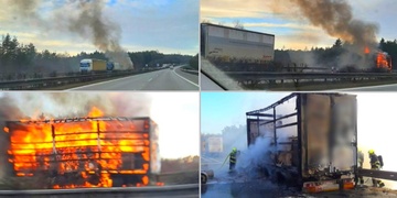 Požár na dálnici D5