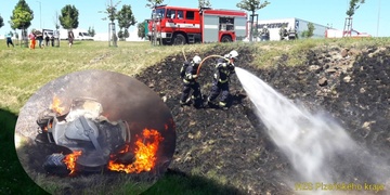 Hořel kompresor i sekačka