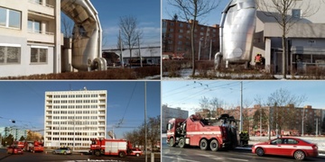 Zborcení trigenerační nádrže v Plzni na Borech