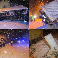 S nákladním vozem se převrátil na zahradu