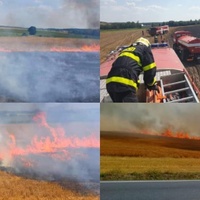 Rozsáhlý polní požár