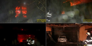 Se stodolou shořela i dvě auta