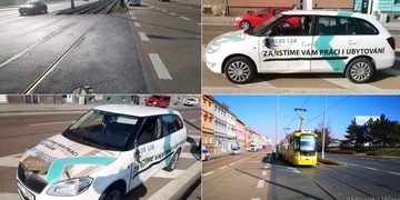 Střet auta s tramvají