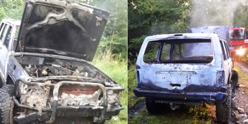 Lesákům shořelo auto