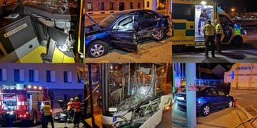 Trolejbus smetl auto nepozorného řidiče