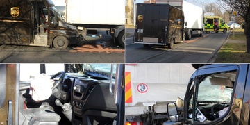 Řidič dodávky narazil zezadu do nákladního auta