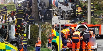 Řidiče z vraku domíchávače vyprošťovali více než půl hodiny