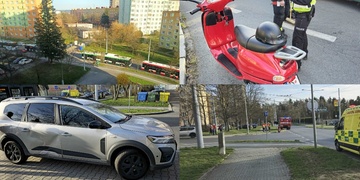 Střet auta se skútrem