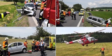 Vážná nehoda, na místě sedá vrtulník LZS