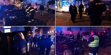 Vůz s cizinci skončil na boku