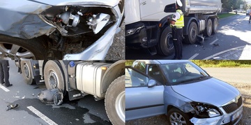 Žena nabourala do náklaďáku a od nehody ujela