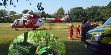 Život zraněnému muži zachránil traktorista