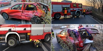 Hasiči cestou k požáru bourali