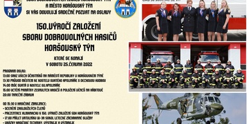 Hasiči z Horšovského Týna srdečně zvou na oslavy