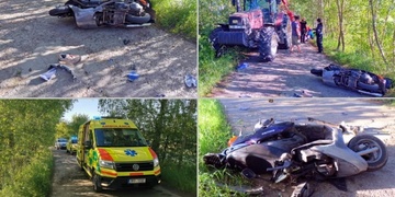 Opilý skútrista naboural traktor a vážně se zranil