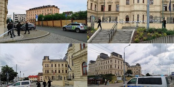 Nahlášení bomby vyklidilo budovu i okolí soudu v Plzni