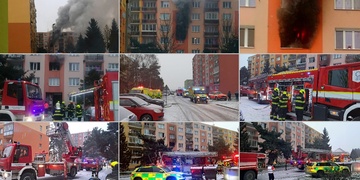 Rozsáhlý požár bytu - čtyři zranění lidé
