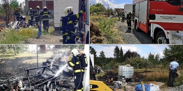 Požár nedaleko Meditační zahrady Plzeň