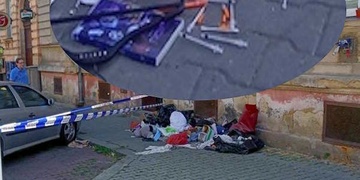 Ne moc chytrá paní si založila skládku uprostřed chodníku