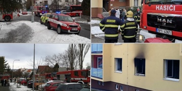 Požár v domě v Lobzích