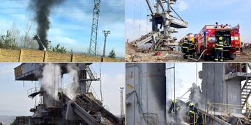 Požár důlního rypadla