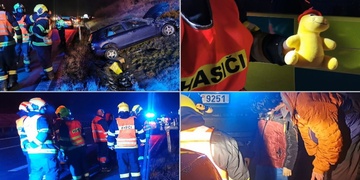 Šílené - po nehodě přecházel i s pětiletým dítětem napříč dálnicí