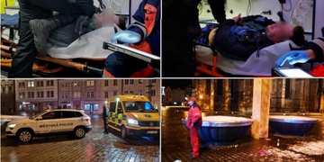 Rvačka v sanitce na náměstí Republiky