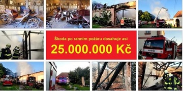 Ranní požár zničil expozici na zámku, škoda je 25 milionů