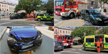 Střet vozů na náměstí T. G. Masaryka