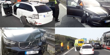 Tři nehody komplikují dopravu na dálnici D5 mezi Rokycany a Plzní
