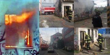 Požár v centru Plzně
