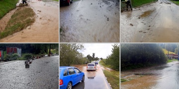 Déšť spláchl bahno z polí do vesnic i na silnice