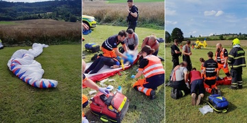 U pádu paraglidisty zasahovaly všechny záchranné složky