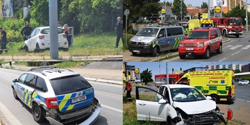 Střet policejního vozu jedoucího k případu s dalším vozidlem