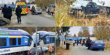 Střet auta s vlakem