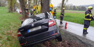 Další auto skončilo ve stromě