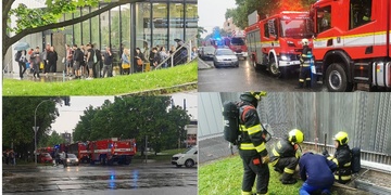 Požár v Plaveckém areálu Slovany