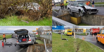 Řidička nezvládla vjezd na čerpačku a muž s vozem vyletěl z dálnice