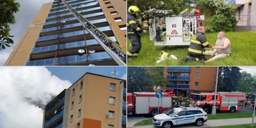 Požár ve třináctipatrovém domě, sedm lidí se nadýchalo kouře