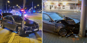 Mladý řidič nezvládl své BMW a skončil s ním ve sloupu - Déjà vu?