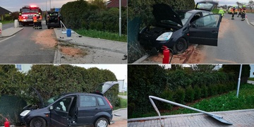 Vůz přistál v plotě domu